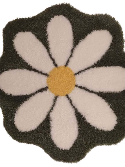 Tapis tufté en forme de marguerite