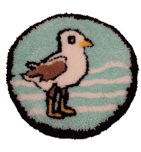 Tapis tufté en forme de mouette